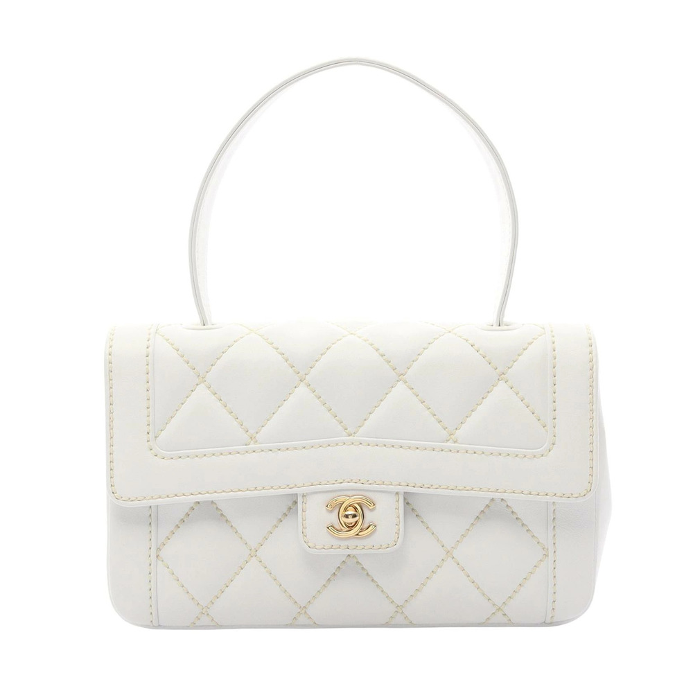 Chanel Wild Stitch Handbag Leather White